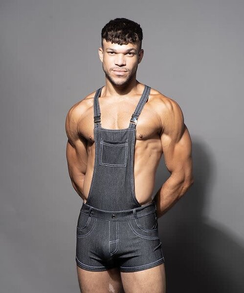 ANDREW CHRISTIAN ANDREW CHRISTIAN COWBOY BUCKLE OVERALLS CHARCOAL GREY