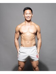 ANDREW CHRISTIAN ANDREW CHRISTIAN PHYS. ED. VARSITY SHORTS HEATHER GREY