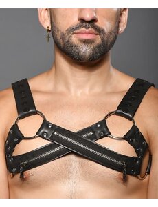 ANDREW CHRISTIAN ANDREW CHRISTIAN ZIPPER HARNESS BLACK ONE SIZE