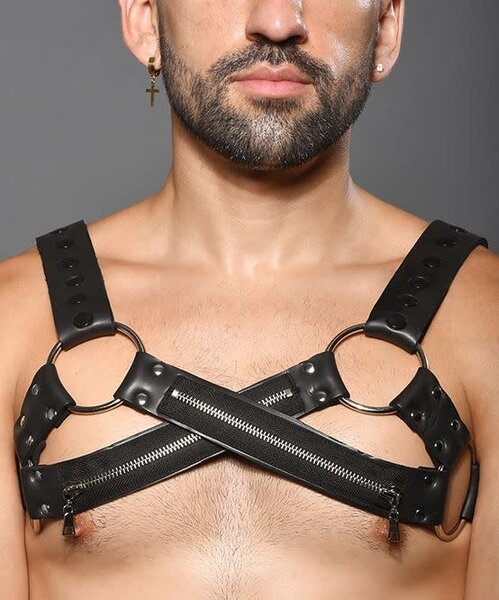 ANDREW CHRISTIAN ANDREW CHRISTIAN ZIPPER HARNESS BLACK ONE SIZE