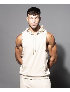 ANDREW CHRISTIAN ANDREW CHRISTIAN MAVERICK SLEEVELESS HOODIE BEIGE