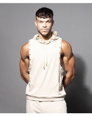 ANDREW CHRISTIAN ANDREW CHRISTIAN MAVERICK SLEEVELESS HOODIE BEIGE