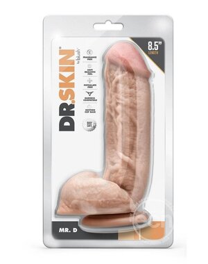 DR SKIN DR SKIN MR D DILDO WITH BALLS 8.5" VANILLA