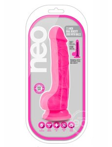 NEO NEO DUAL DENSITY COCK WITH BALLS 7.5"  NEON