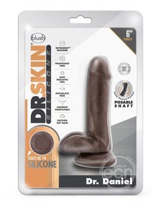 DR SKIN DR SKIN DR DANIEL SILICONE DILDO WITH BALLS & SUCTION CUP 6"