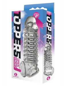 THE 9'S THE 9'S TOPPERS OPEN ENDED RIBBED & NUBBED PENIS EXTENDER