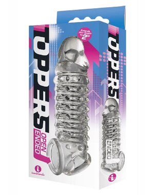 THE 9'S THE 9'S TOPPERS OPEN ENDED RIBBED & NUBBED PENIS EXTENDER