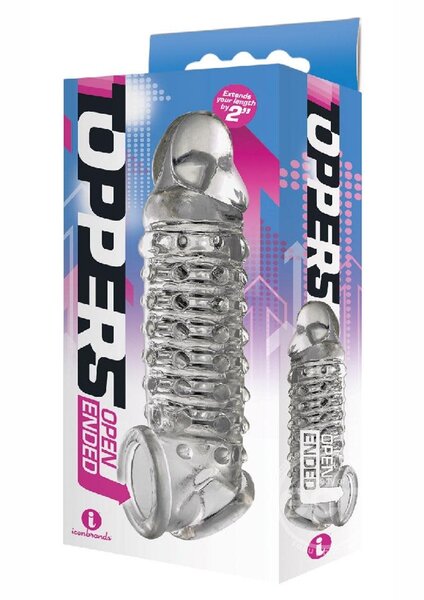 THE 9'S THE 9'S TOPPERS OPEN ENDED RIBBED & NUBBED PENIS EXTENDER