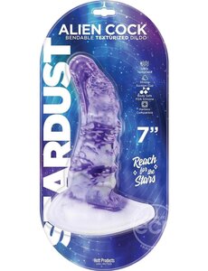 Hott Products STARDUST ALIEN SILICONE COCK PURPLE/WHITE