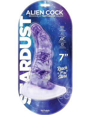 Hott Products STARDUST ALIEN SILICONE COCK PURPLE/WHITE