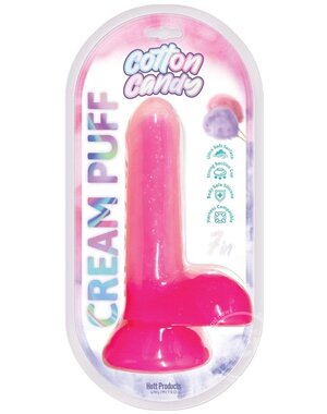 Hott Products COTTON CANDY CREAM PUFF DIDLO 6" PINK