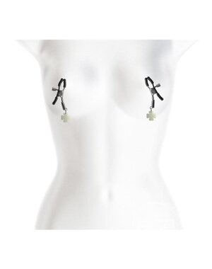 NS Novelties BOUND NIPPLE CLAMPS G4 GITD GRAY