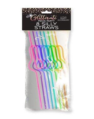 Little Genie Productions GLITTERATI SILLY PENIS STRAWS 8PC