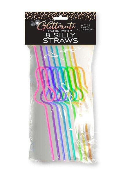 Little Genie Productions GLITTERATI SILLY PENIS STRAWS 8PC