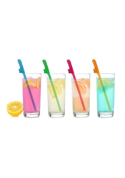 Little Genie Productions SUPER FUN PENIS STRAWS 8PK MULTICOLOR