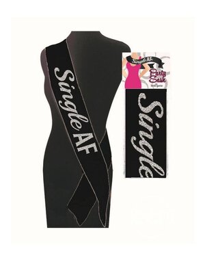 Little Genie Productions SINGLE AF PARTY SASH, BLACK/WHITE