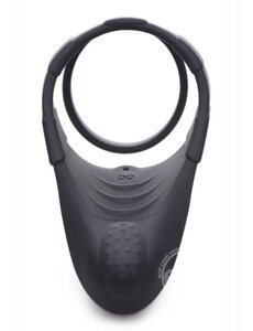 XR Brands TRINITY MEN 10X SILICONE COCK RING  WITH VIBRATING TAINT STIMULATOR