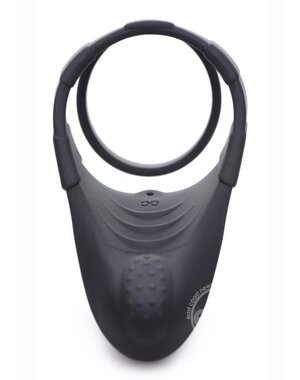 XR Brands TRINITY MEN 10X SILICONE COCK RING  WITH VIBRATING TAINT STIMULATOR