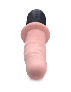 MASTER SERIES MASTER SERIES VIBRATING & THRUSTING RECHARGEABLE SILICONE DILDO WITH HANDLE 10 inch