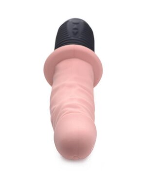 MASTER SERIES MASTER SERIES VIBRATING & THRUSTING RECHARGEABLE SILICONE DILDO WITH HANDLE 10 inch