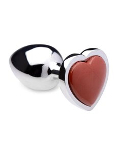XR Brands BOOTY SPARKS GEMSTONE RED JASPER HEART ANAL PLUG
