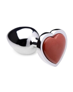 XR Brands BOOTY SPARKS GEMSTONE RED JASPER HEART ANAL PLUG