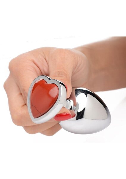 XR Brands BOOTY SPARKS GEMSTONE RED JASPER HEART ANAL PLUG