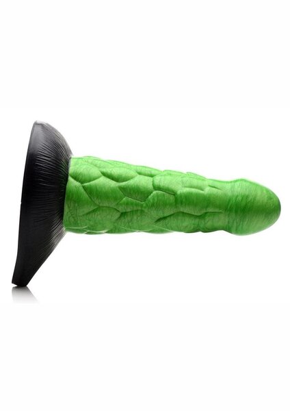 XR Brands CREATURE COCKS RADIOACTIVE REPTILE GREEN SILICONE DILDO 7.5 inch