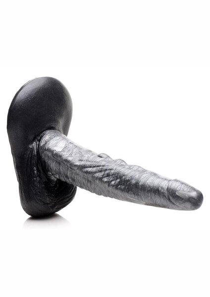 XR Brands CREATURE COCKS GARGOYLE SILVER/BLACK SILICONE DILDO 9.3 inch