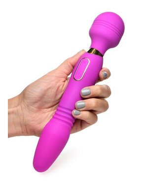 XR Brands WE ULTRA-THRUST HER RECHARGEABLE THRUSTING & VIBRATING WAND-PURPLE