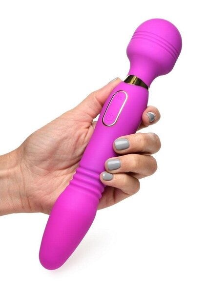 XR Brands WE ULTRA-THRUST HER RECHARGEABLE THRUSTING & VIBRATING WAND-PURPLE