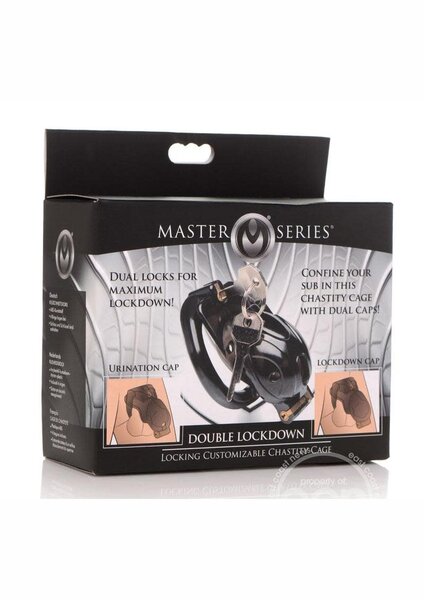 MASTER SERIES MS DOUBLE LOCKDOWN LOCKING CUSTOMIZABLE CHASTITY CAGE-