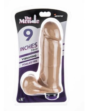 SI NOVELTIES 9in THICK COCK WITH BALLS & VIBRATION VANILLA