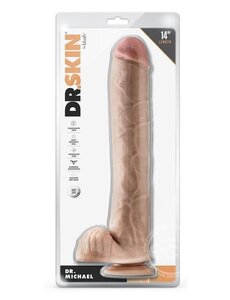 DR SKIN DR SKIN DR MICHAEL DILDO WITH BALLS 14" BEIGE