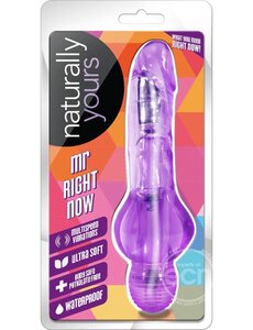 BLUSH NOVELTIES NATURALLY YOURS MR. RIGHT NOW 6.5" PURPLE