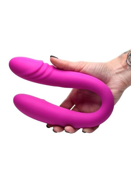 INMI TOYS INMI 7X DOUBLE DOWN RECHARGEABLE DILDO W/REMOTE- PURPLE