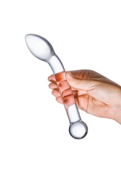 GLAS SLIMLINE G SPOT GLASS DILDO 8"