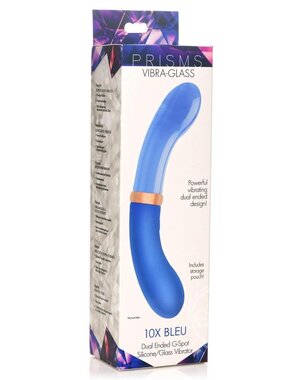 PRISMS PRISMS VIBRA GLASS DUEL END G-SPOT RECHARGEABLE VIBRATING DILDO -TEAL