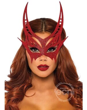 LEG AVENUE GLITTER DEVIL MASK OS RED