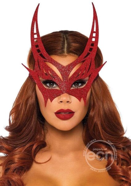 LEG AVENUE GLITTER DEVIL MASK OS RED
