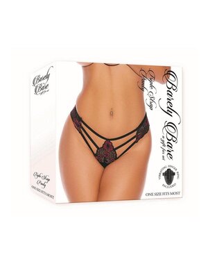 Barely Bare BARELY BARE TRIPLE STRAP PANTY BLACK & RED O/S