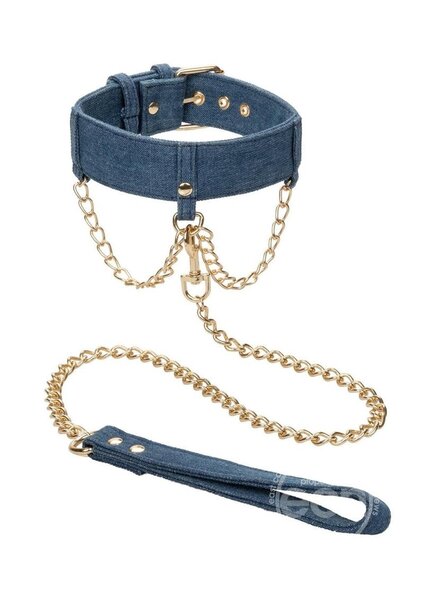 CalExotics RIDE 'EM PREMIUM DENIM COLLECTION COLLAR & LEASH