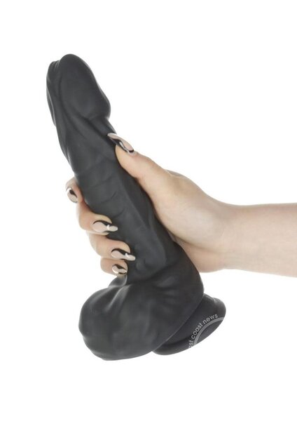 BMS Factory NAKED ADDICTION ROTATING & THRUSTING VIBRATING SILICONE DONG CHOCOLATE