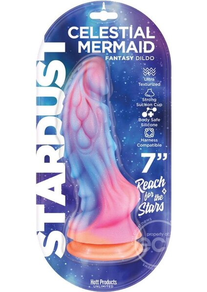 Hott Products STARDUST CELECTIAL MERMAID SILICONE DILDO 7inch