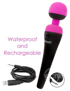 PALMPOWER PALM POWER RECHARGEABLE WAND MASSAGER FUSCHIA