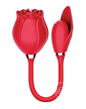 ICON BRANDS WILD ROSE & BULLET RECHARGEABLE CLITORAL STIMULATOR WITH SUCTION