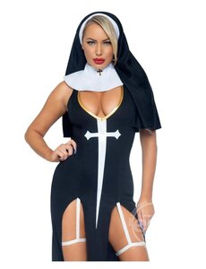 LEG AVENUE SULTRY SINNER 3PC BLACK & WHITE