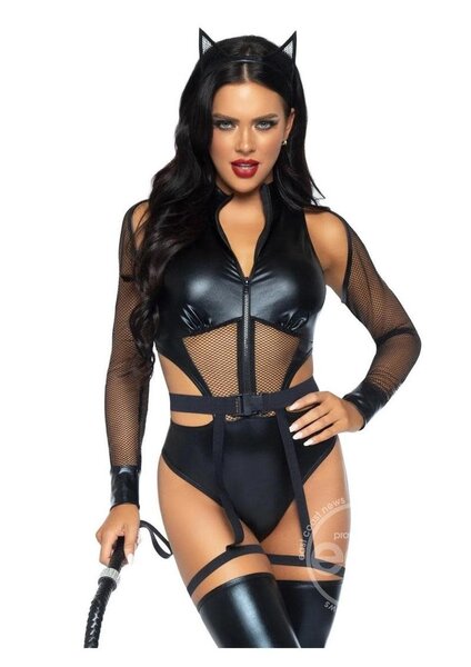 LEG AVENUE CRIMINAL KITTY 3PC BLACK