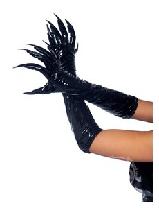 LEG AVENUE VINYL CLAW GLOVES BLACK