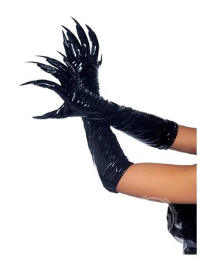 LEG AVENUE VINYL CLAW GLOVES BLACK
